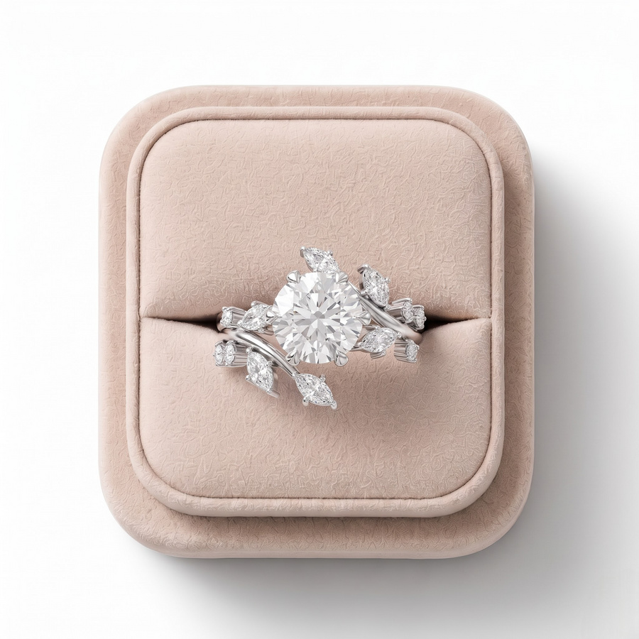 1.97 CT Round Solitaire With Side Stone Lab Grown Diamond Ring