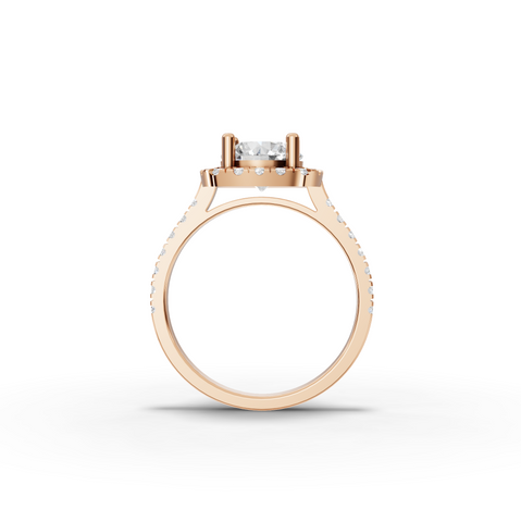 1.99 CT Round Halo Lab Grown Diamond Accent Set Ring, view 10