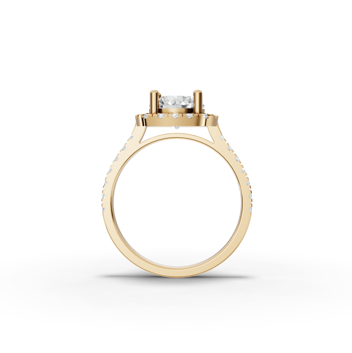 1.99 CT Round Halo Lab Grown Diamond Accent Set Ring, view 7