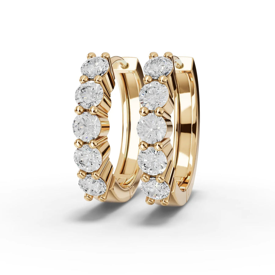 Lab-grown diamond huggie earrings in yellow gold