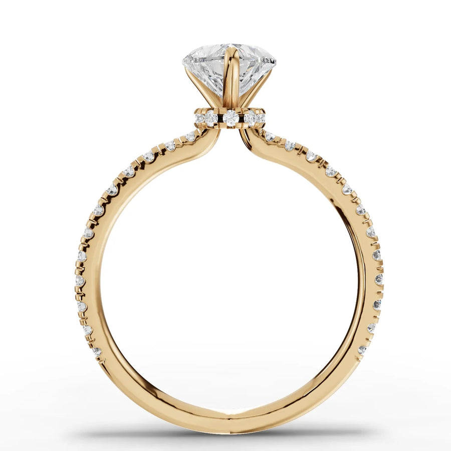 Yellow gold polished shank detail