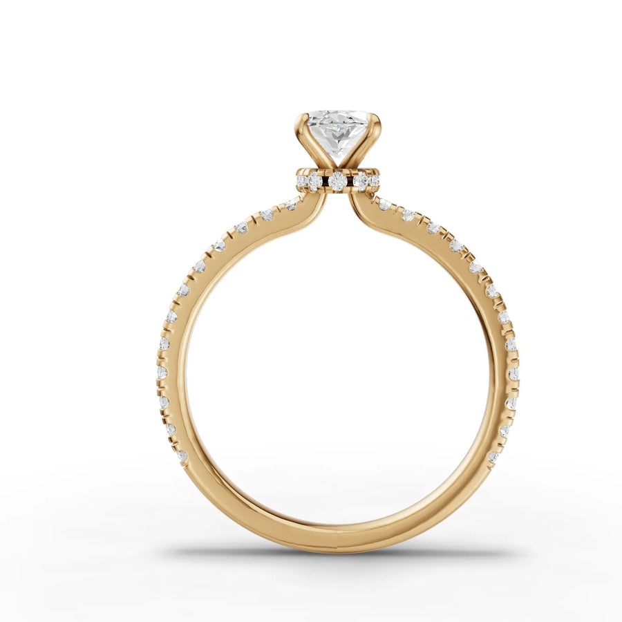Yellow gold polished shank detail