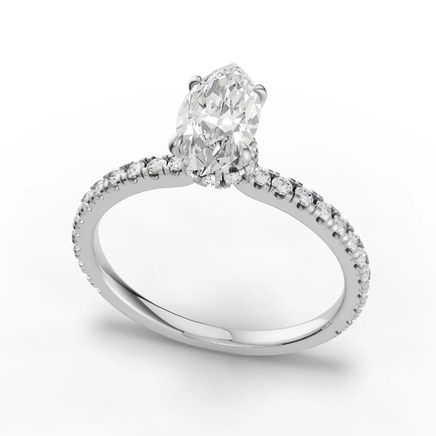 White gold pavé seating macro