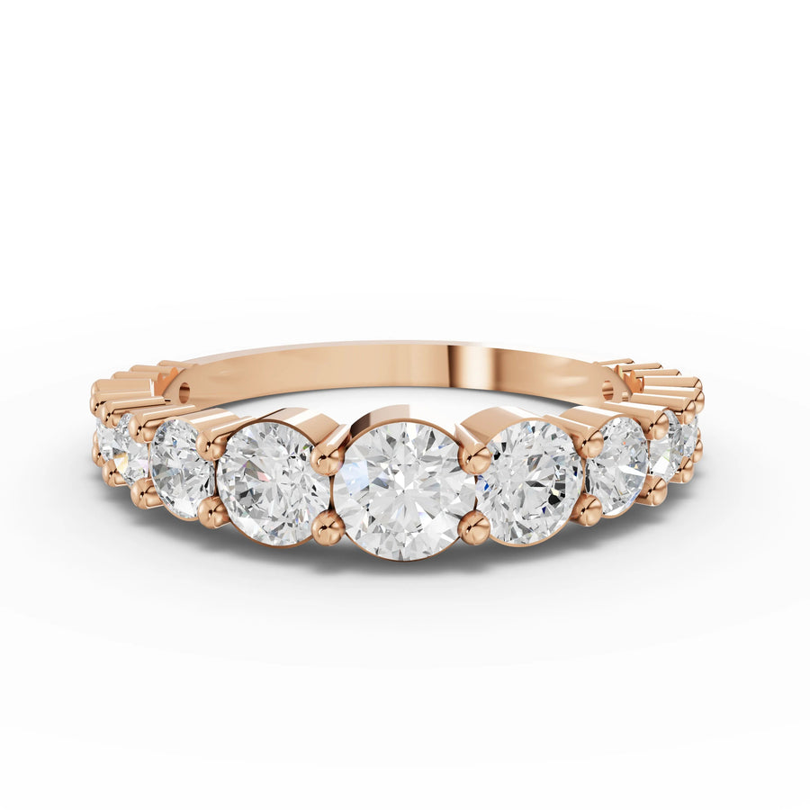 1.33 CT round lab-grown eternity band rose gold top