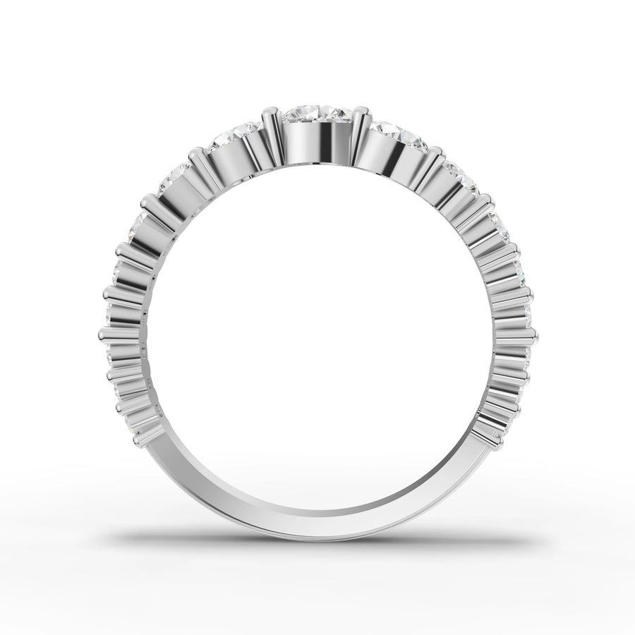 Lab-grown eternity band white gold close-up
