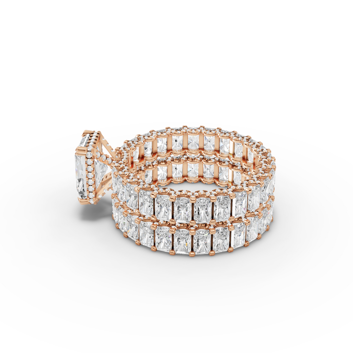 11.02 CT Radiant Double Band Lab Grown Diamond Ring, view 5