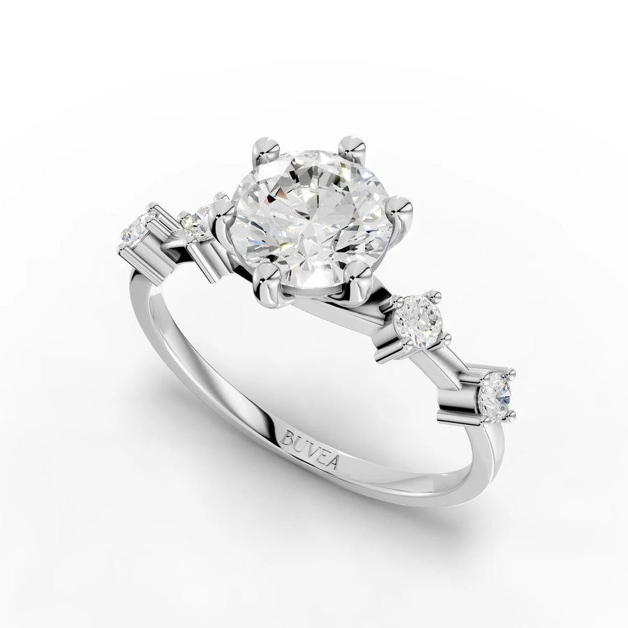 1.18 CT accented ring white gold angled view