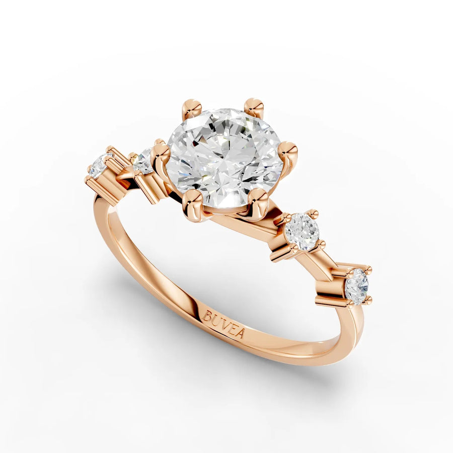 1.18 CT accented ring rose gold angle view