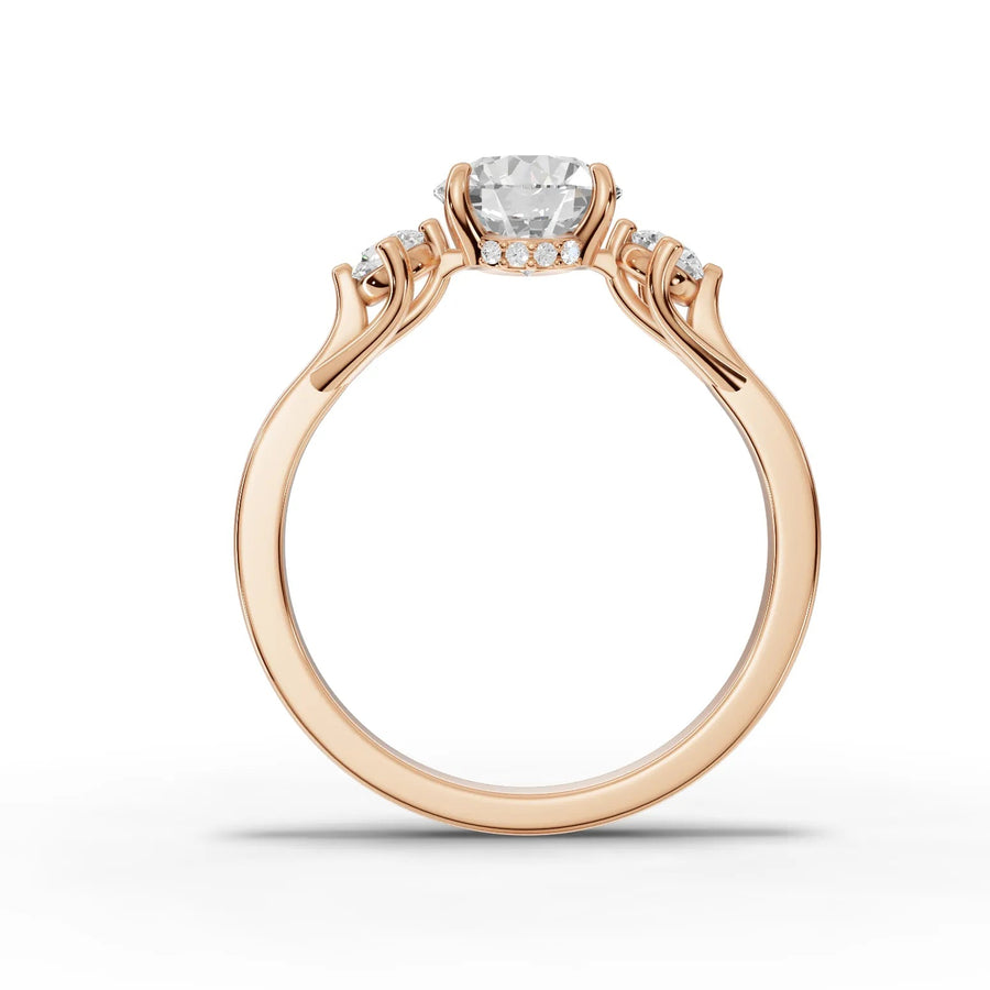 Rose gold accented band structure