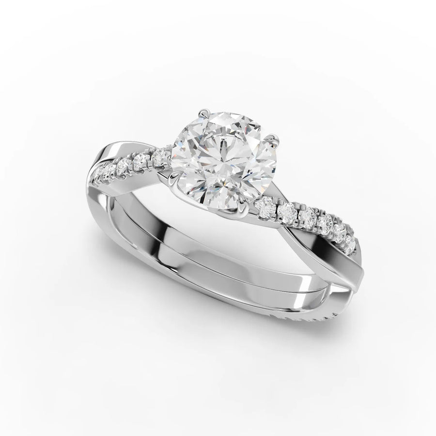 White gold pavé seating macro