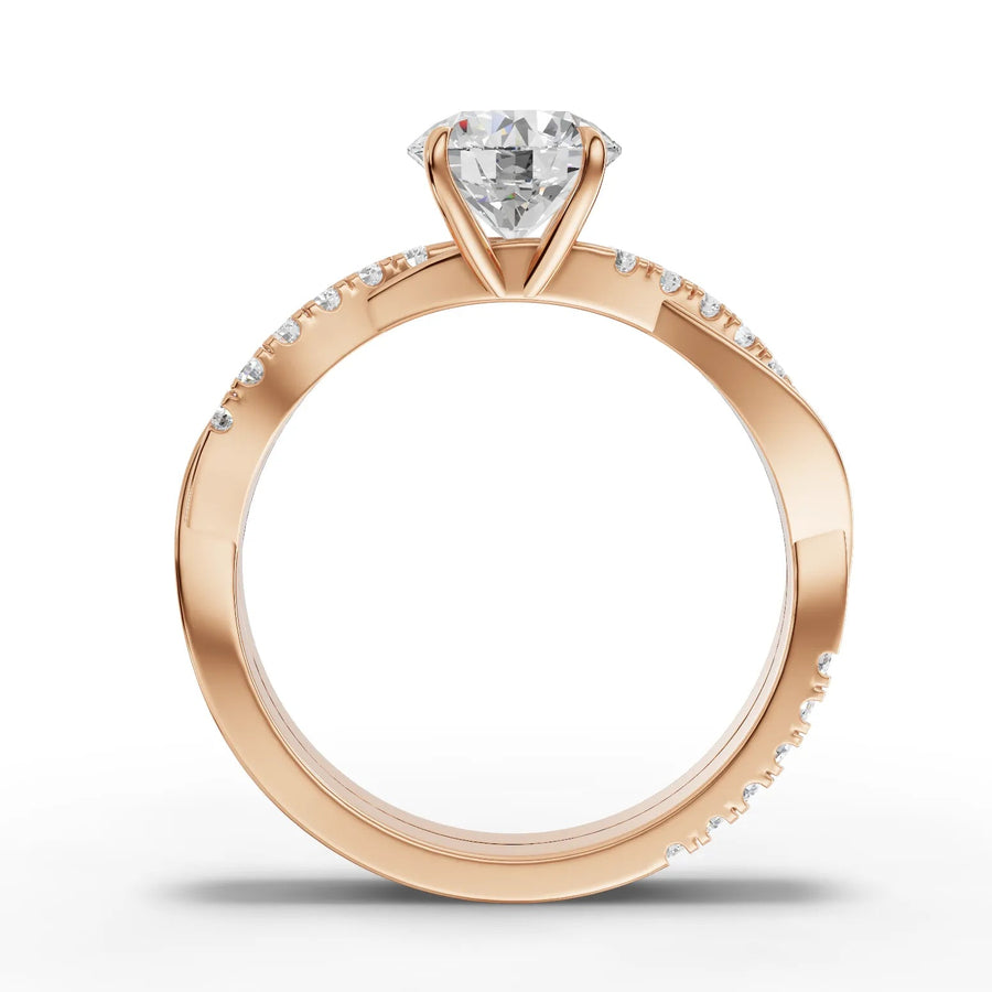 Rose gold pavé alignment detail