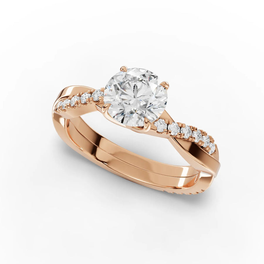 Rose gold prong geometry macro