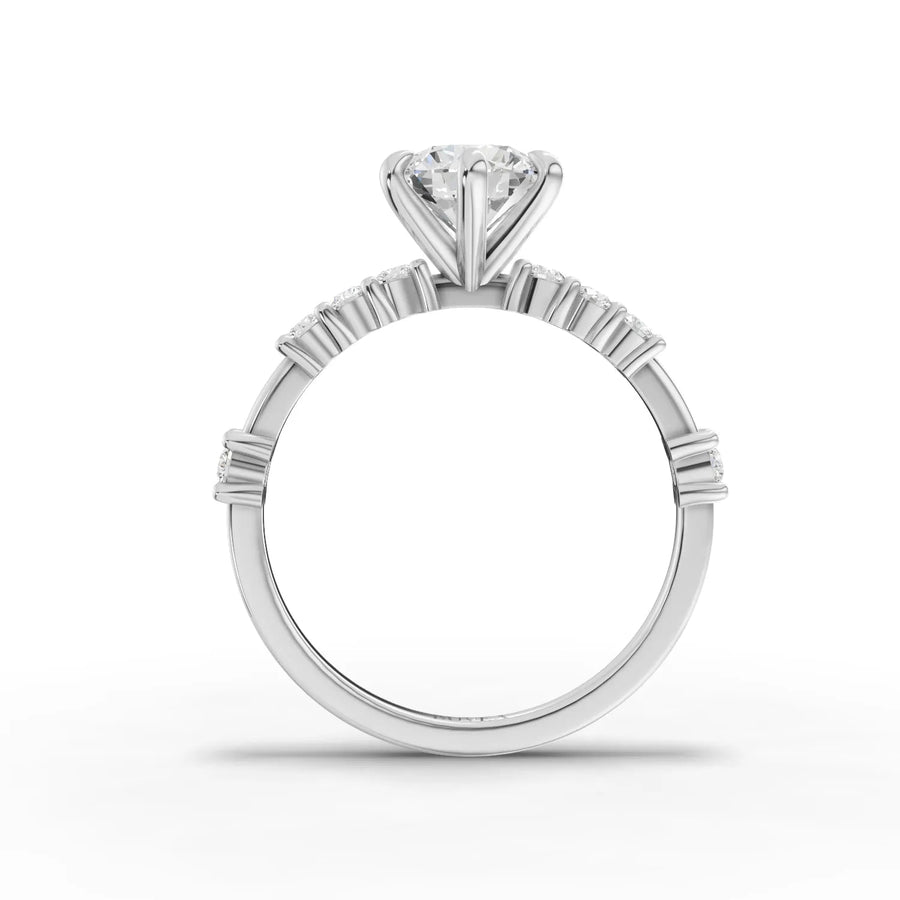1.24 ct Round center accented ring white gold close-up