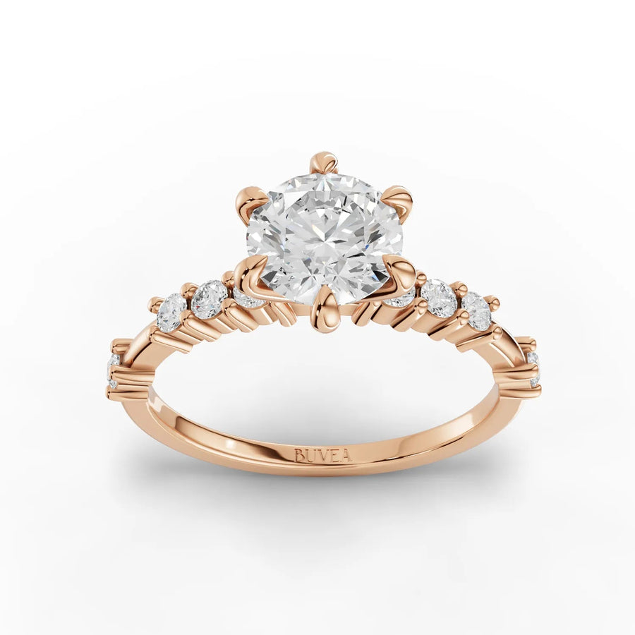 1.24 CT accented diamond ring rose gold angle view