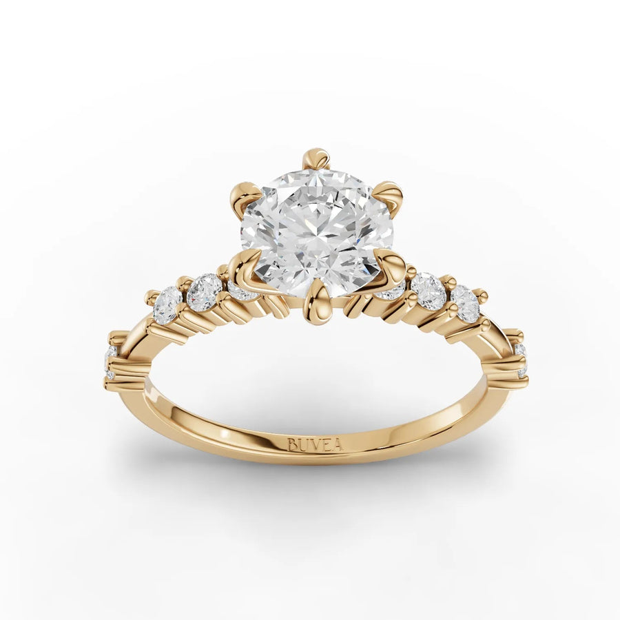 1.24 CT accented diamond ring yellow gold angle view