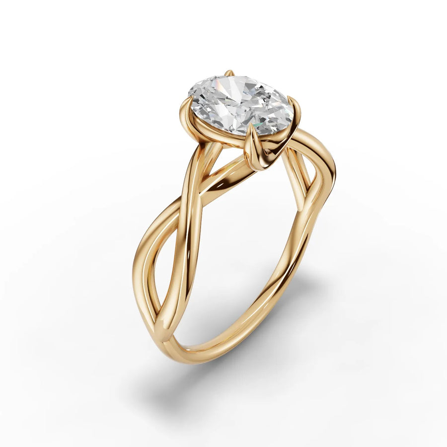 Yellow gold polished shank detail