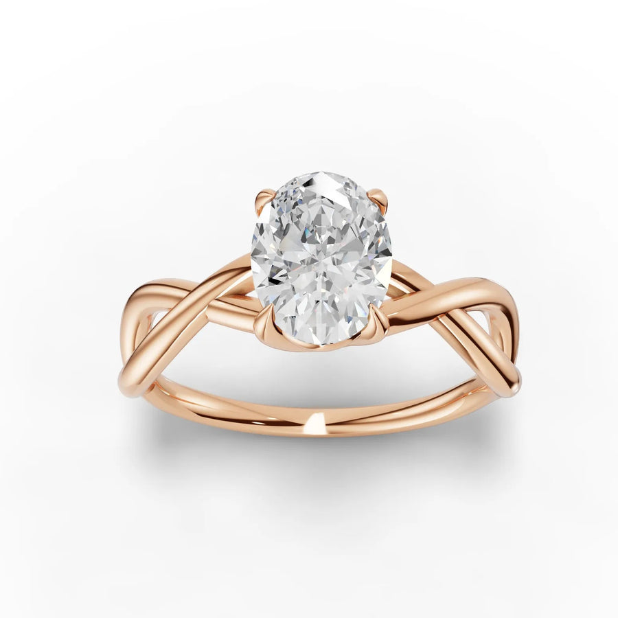 Rose gold oval solitaire ring