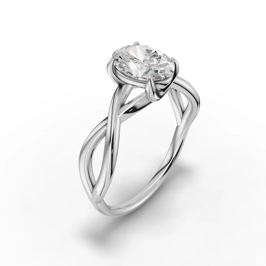 White gold band curvature detail