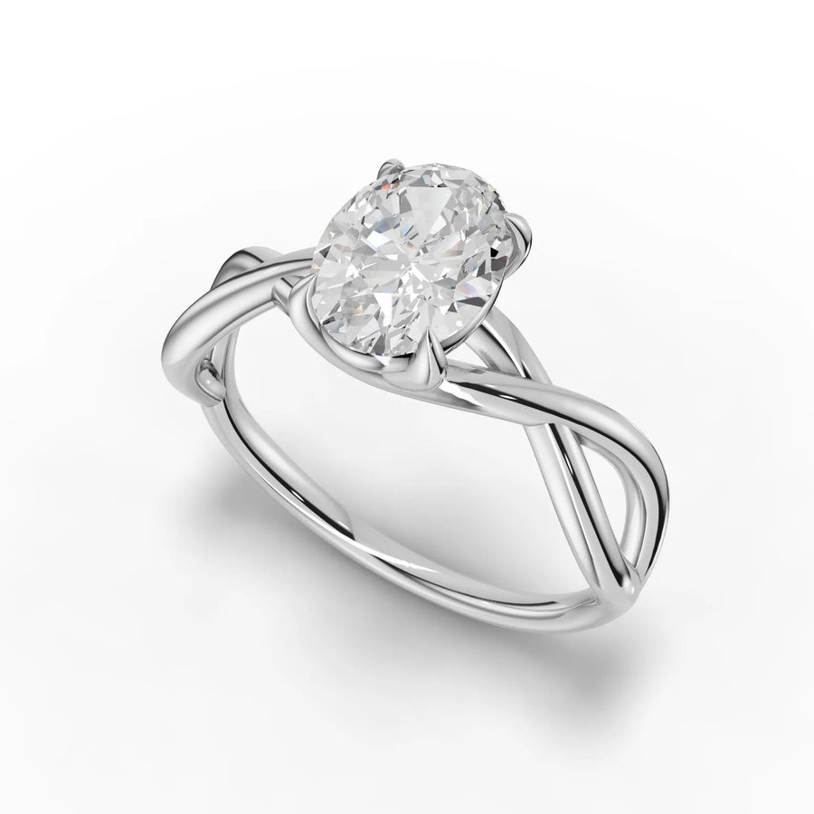 White gold prong setting detail