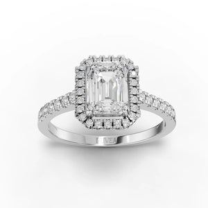 Emerald Halo Rings