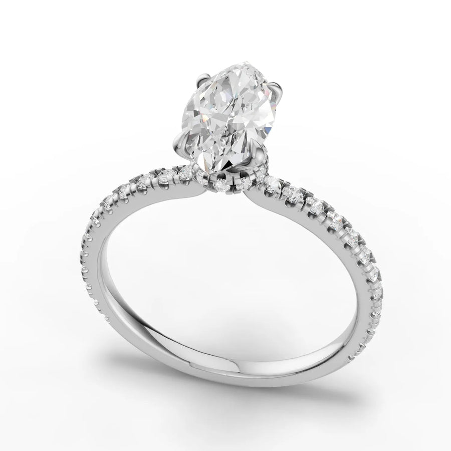 White gold pavé seating macro