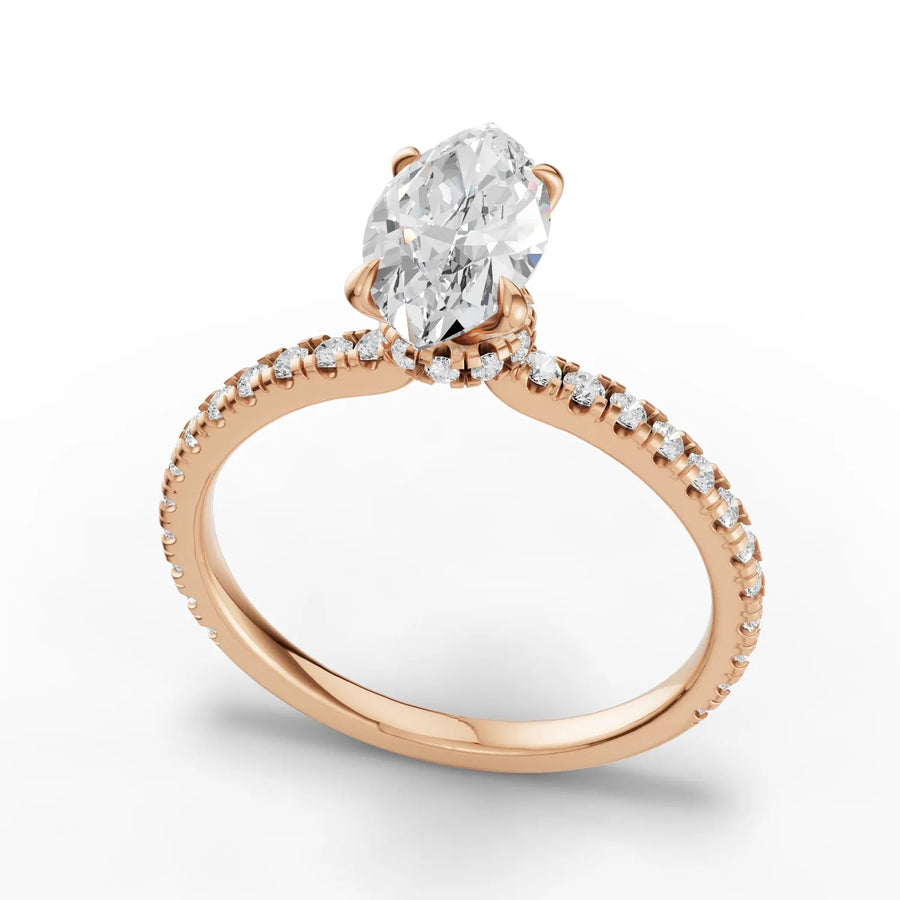 Rose gold prong geometry macro