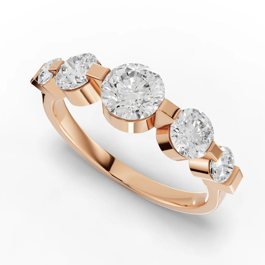 Round half eternity band rose gold angle
