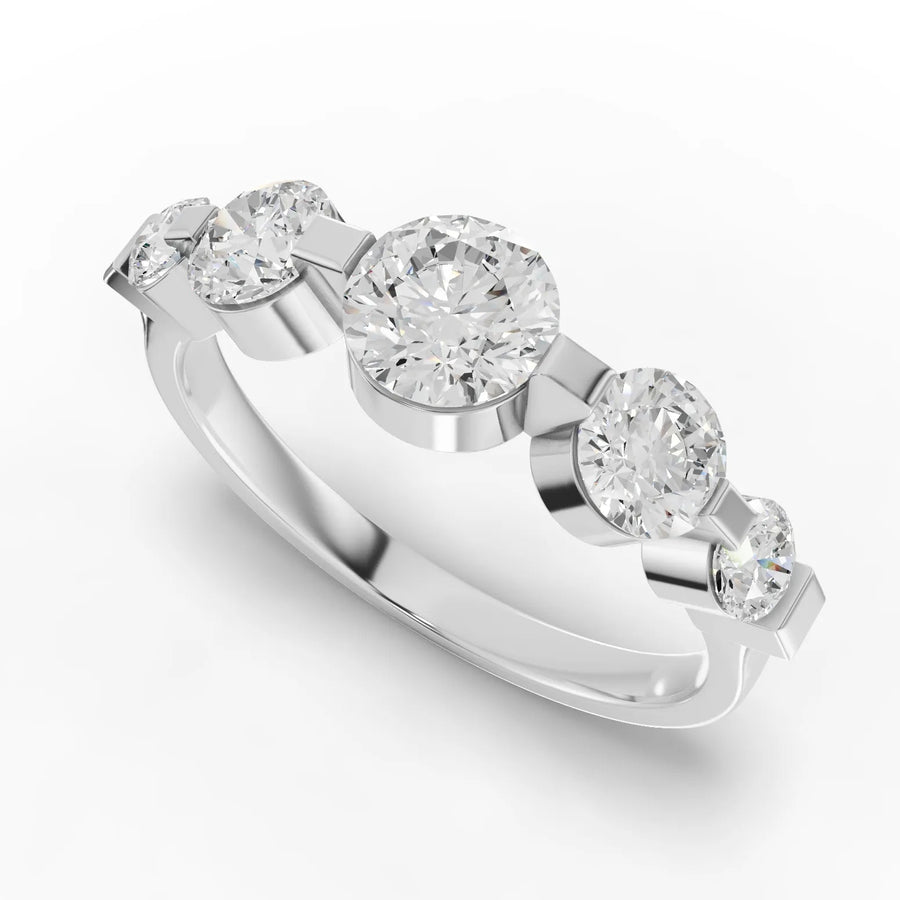 Round half eternity band white gold angle