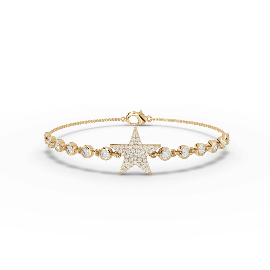 Chain diamond alignment on yellow gold