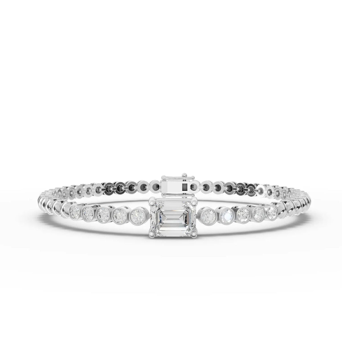 White gold bezel diamond detail