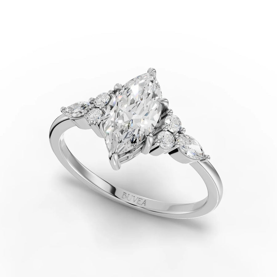 1.30 CT multi-shape diamond ring white gold angle view