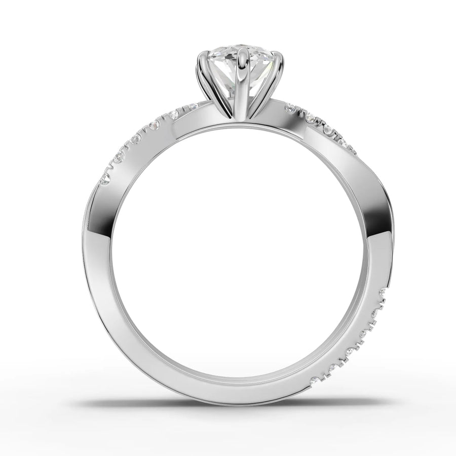 White gold shank curvature detail