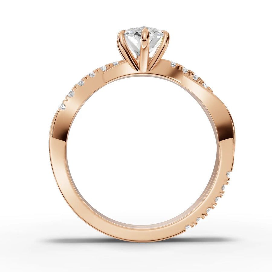 Rose gold pavé alignment detail