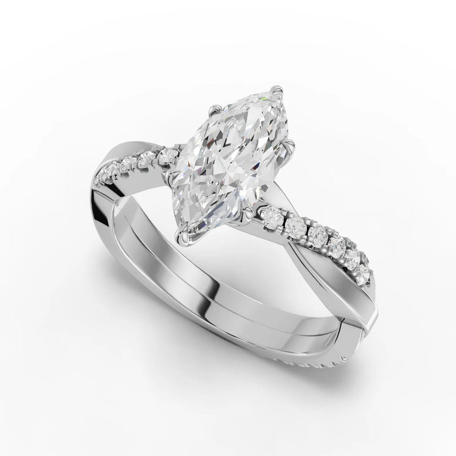 White gold pavé seating macro