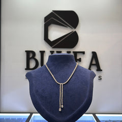 Y-Style Necklace Featuring Graduated Lab-Grown Diamonds with Dual Pear-Drop Finish