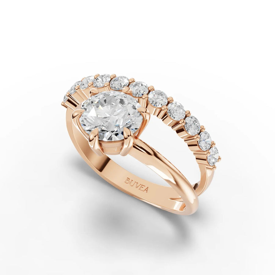 1.50 CT solitaire ring rose gold angled profile