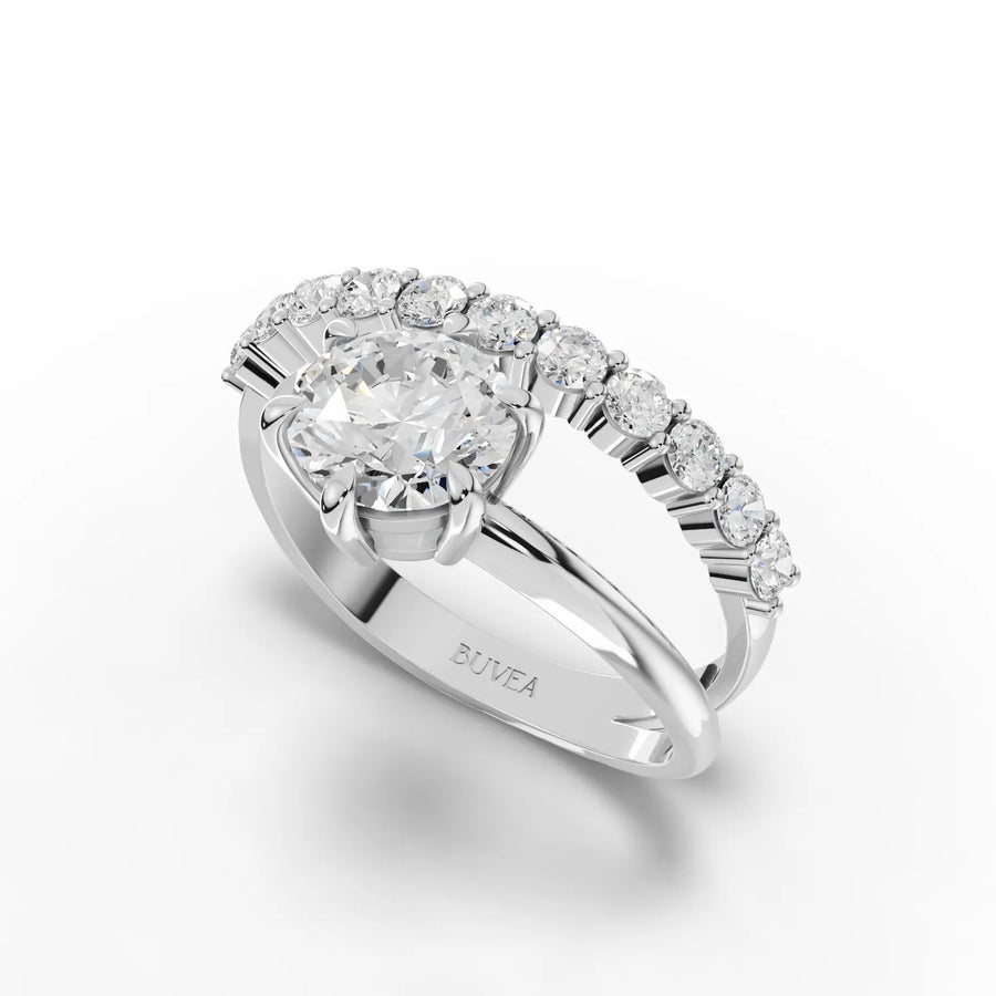 1.50 CT solitaire ring white gold angled profile