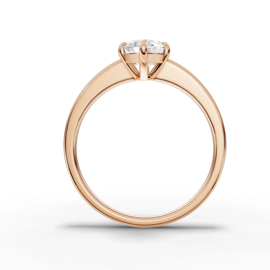 Marquise lab-grown ring rose gold close-up