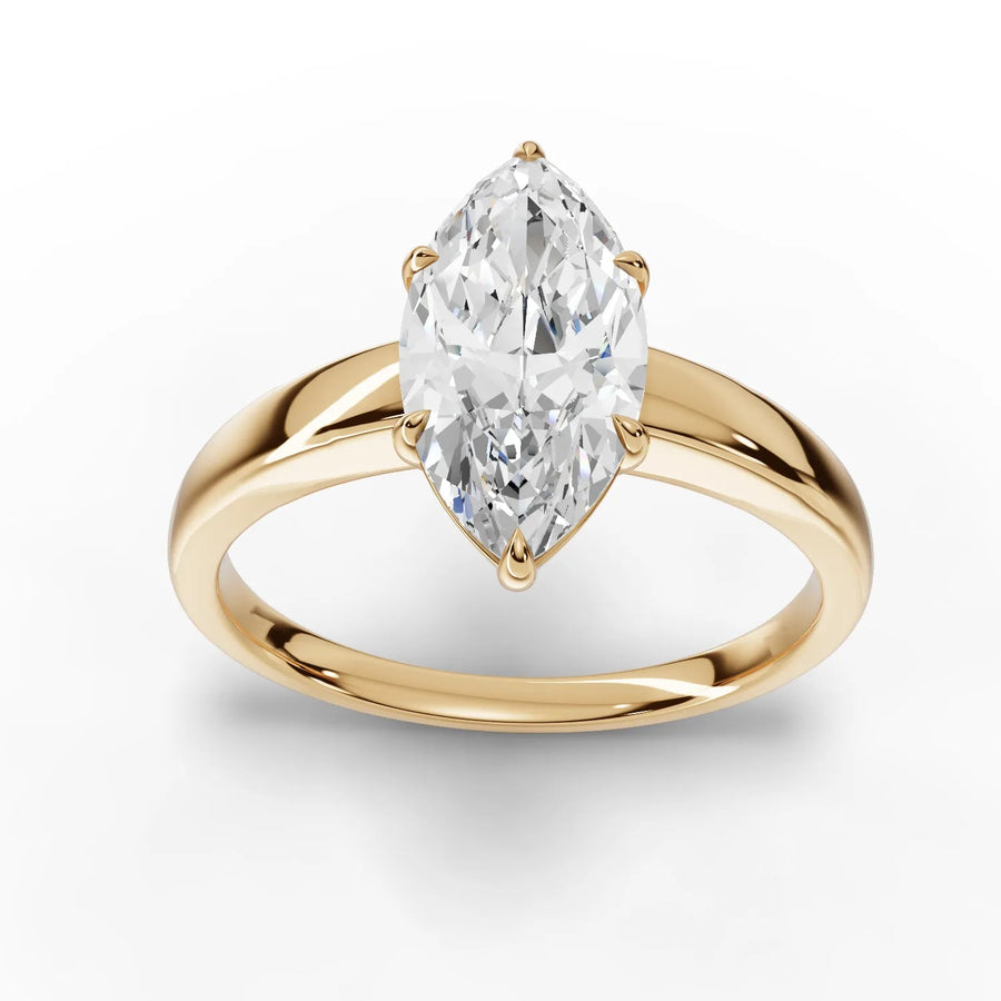 1.50 CT marquise lab-grown diamond ring yellow gold top view