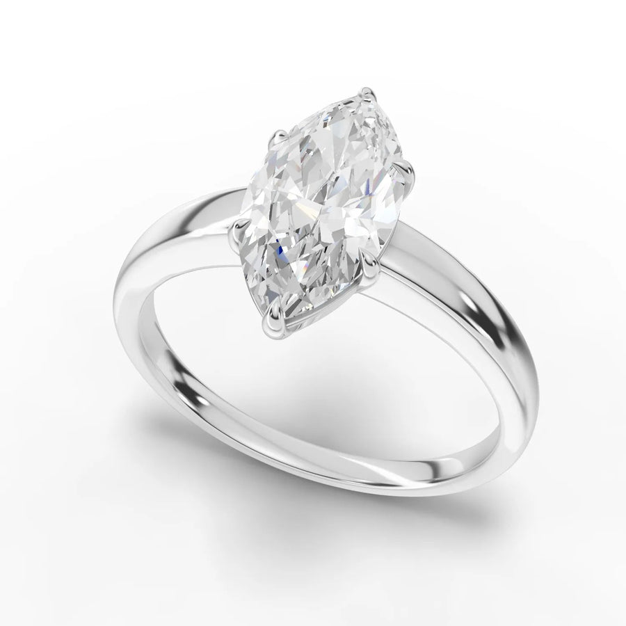 Marquise solitaire ring white gold angle