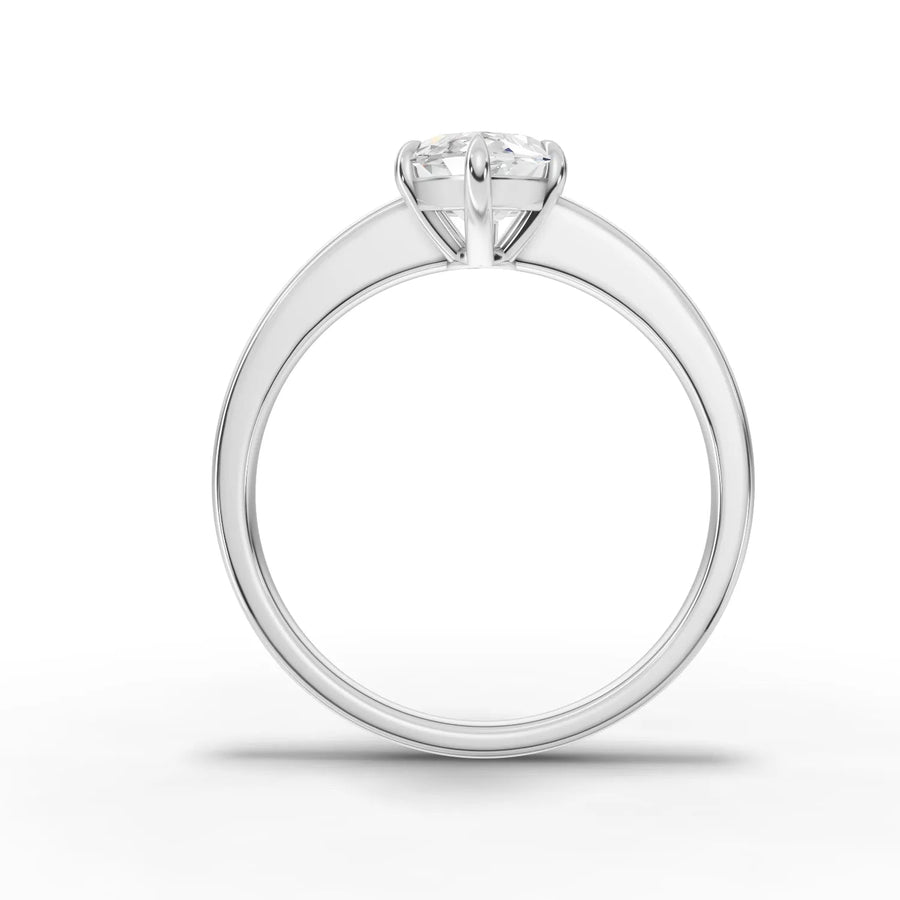 Marquise lab-grown ring white gold close-up