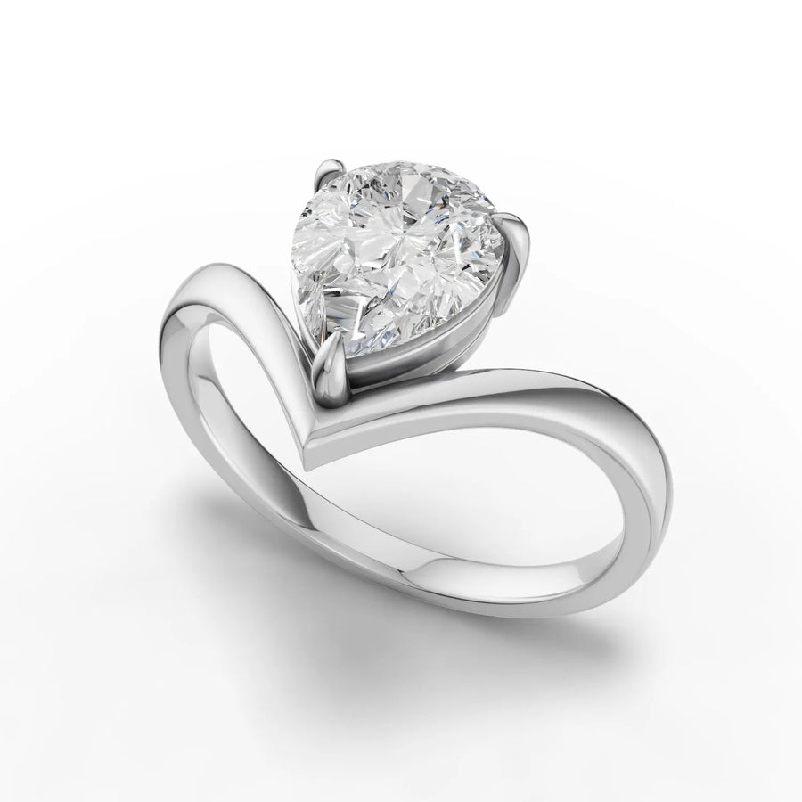 White gold prong geometry detail