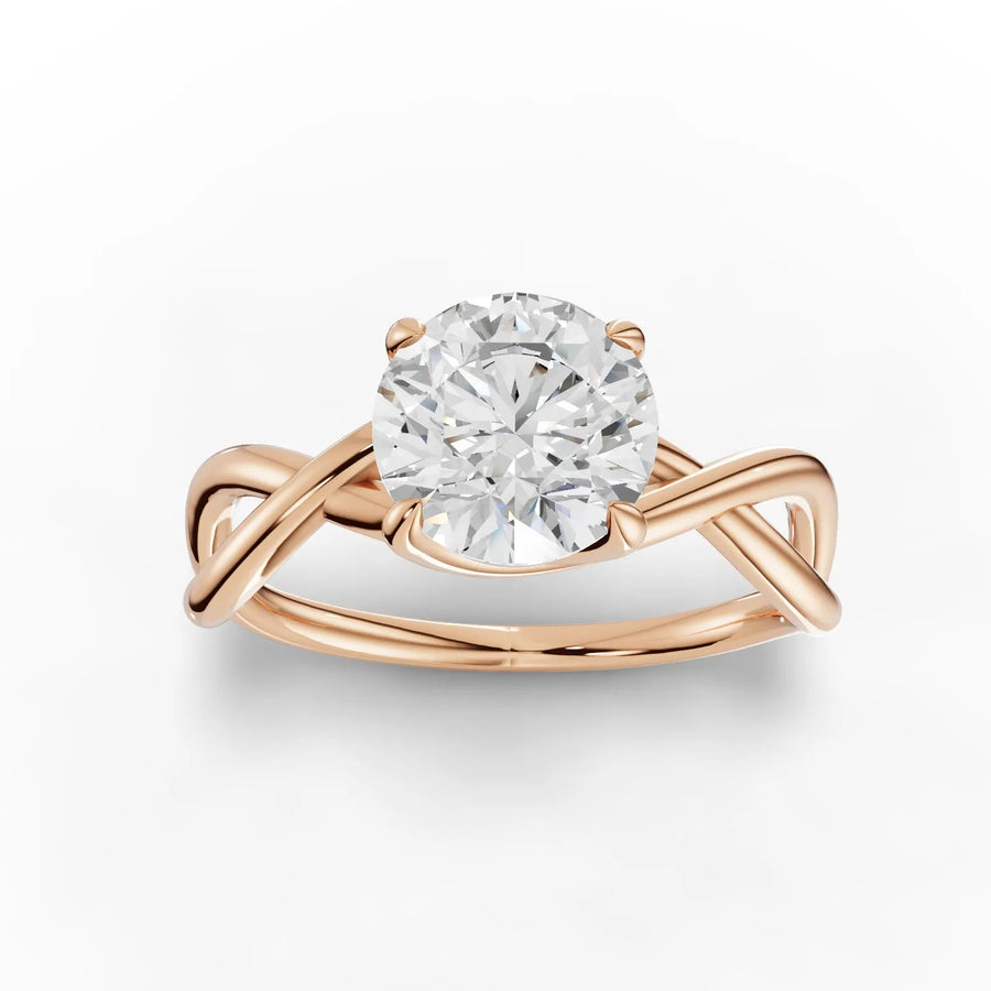 Rose gold round solitaire ring