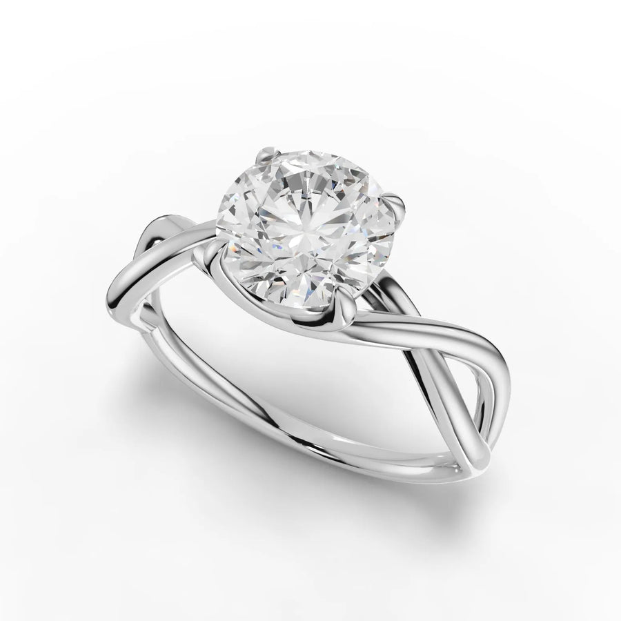 White gold prong ring detail