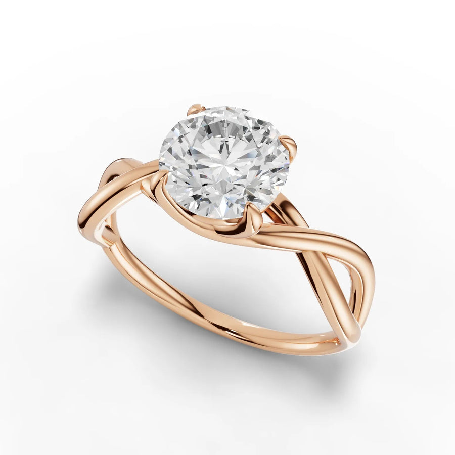 Rose gold prong geometry detail