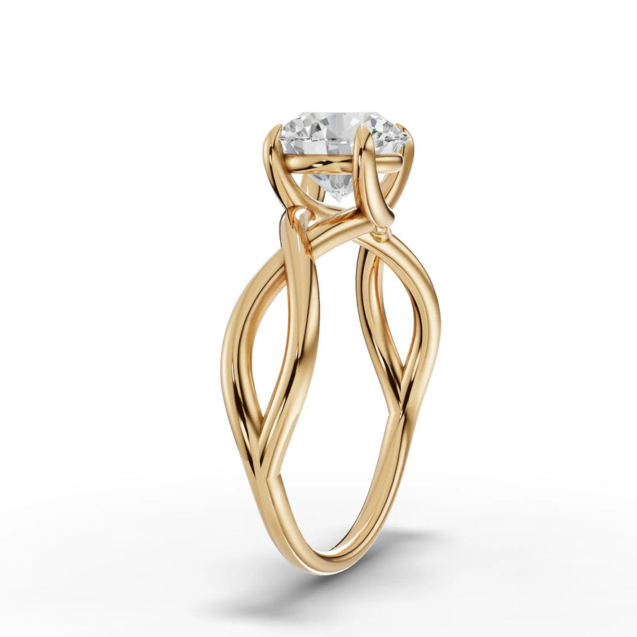 Yellow gold polished shank detail