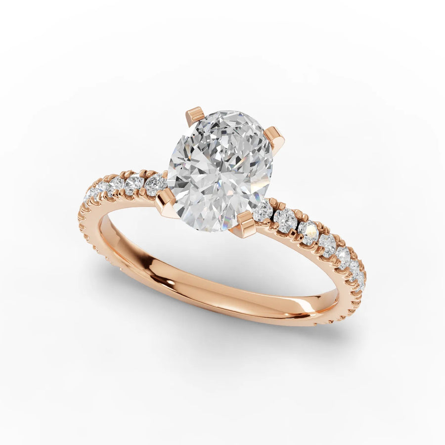 Rose gold prong geometry macro