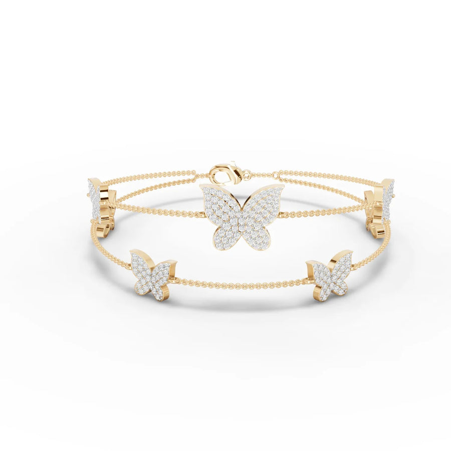Yellow gold motif detail with pavé diamonds