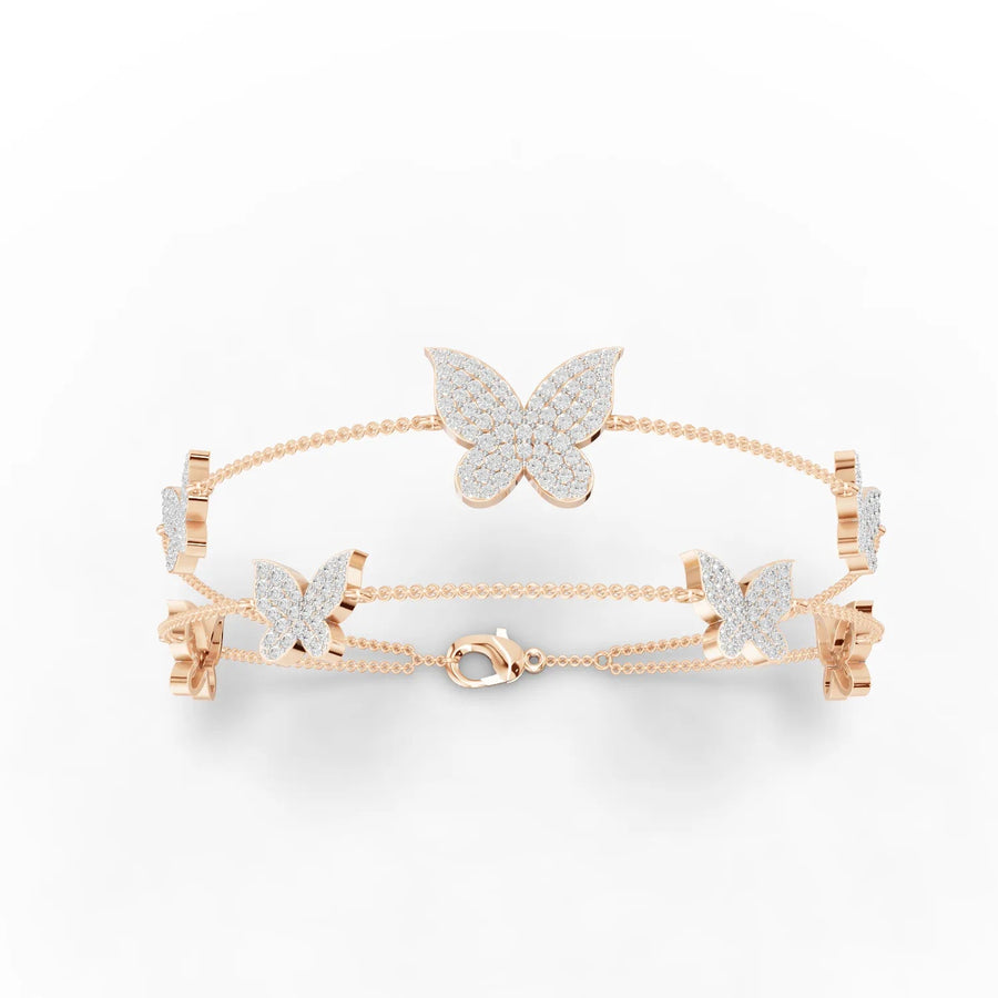 Rose gold butterfly detail close-up