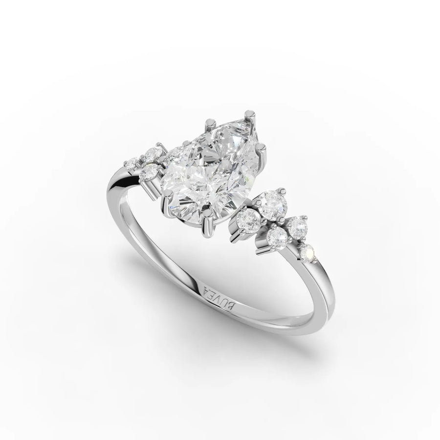 1.73 CT pear diamond ring white gold angled view